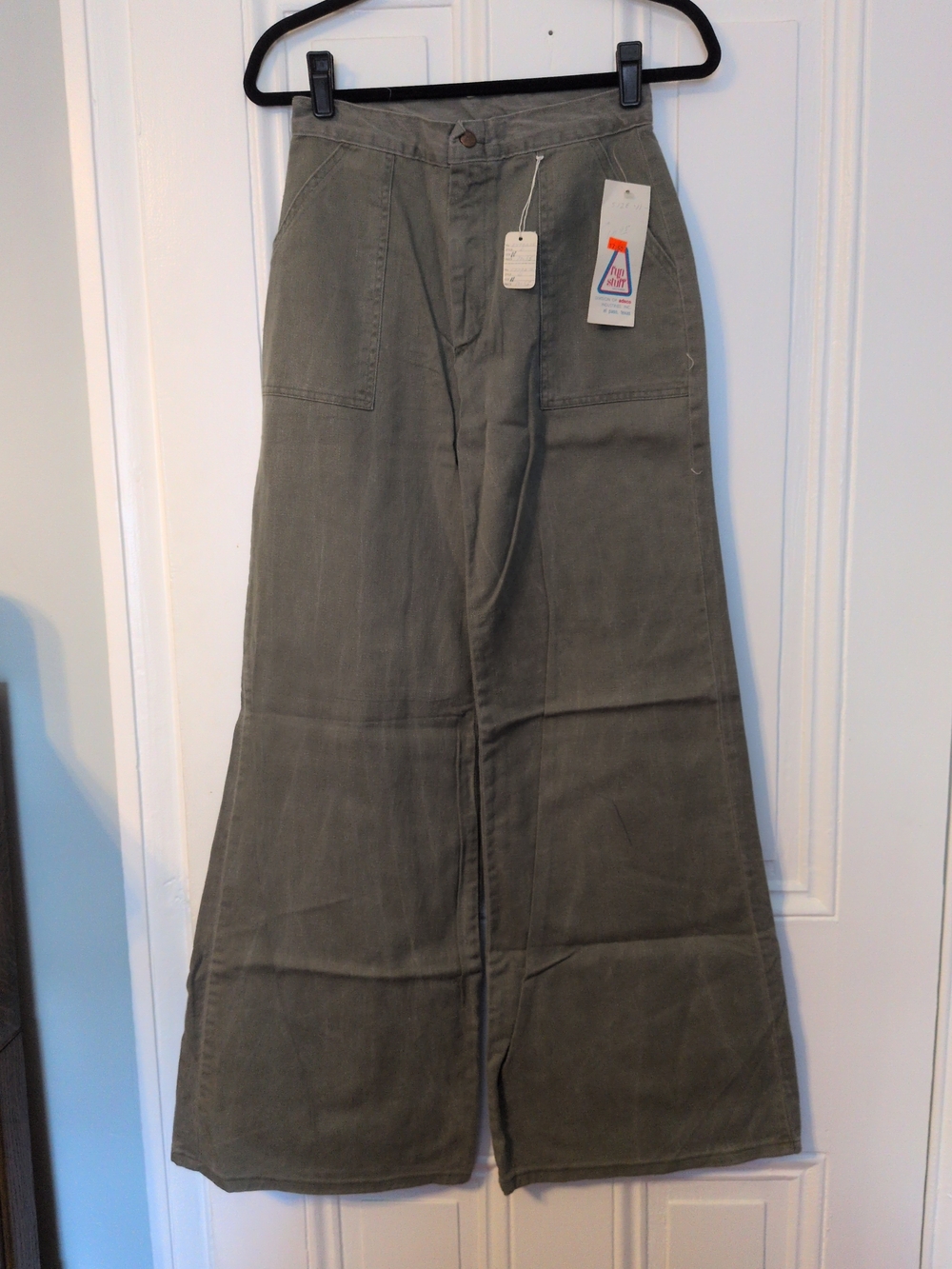 NWT Vintage High-Waist Wide Leg Utility Pants Bell-bottoms- Olive Green